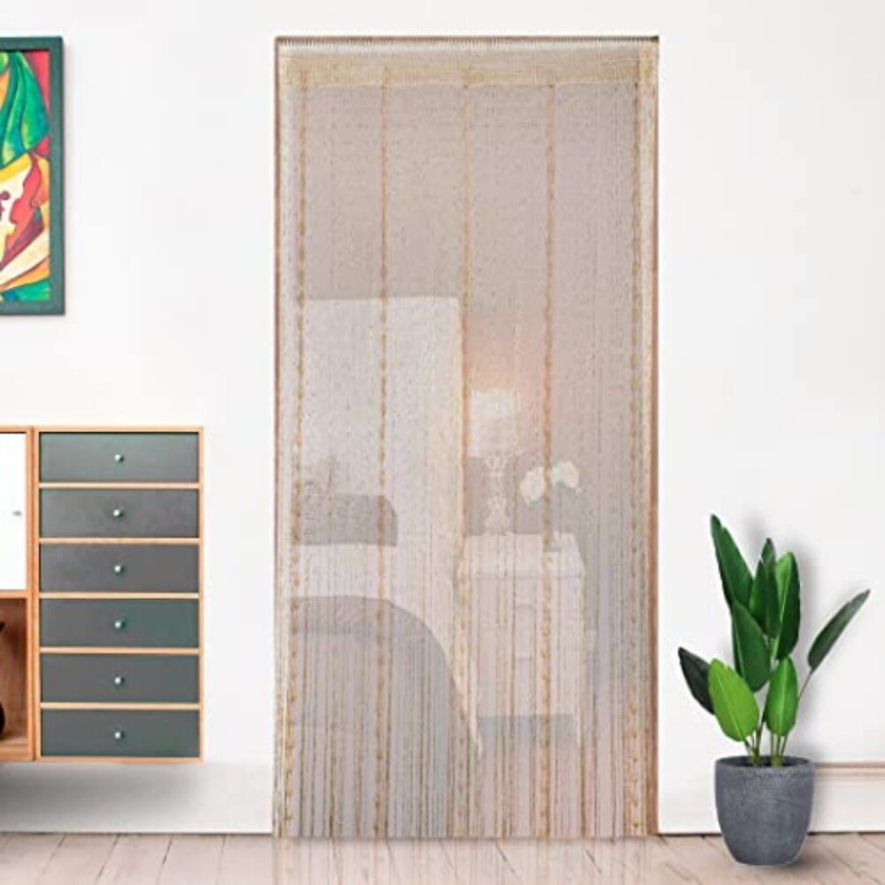 Door String 39x79 Inch Curtains Beige Panel Soft Balls‎